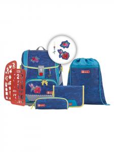 Step by Step Набор школьных сумок 2 в 1 Plus Reflect, 6 предметов, с радужным рисунком колибри