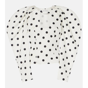 Топ из тафты в горошек Nina Ricci, цвет white with black dots