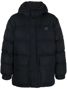 Пуховик с капюшоном и логотипом Maison Kitsuné, черный