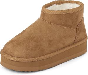 Детские ботинки The Children's Place для девочек с мини-платформой на щиколотке, с искусственным мехом, Tan