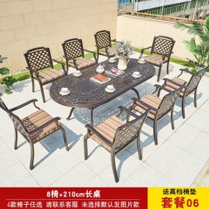 Комплект садовой мебели Green Water: 8 стульев, стол овальный, овальный, 210 см, (№06)