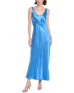 Платье-макси из атласа Enza Costa, синий