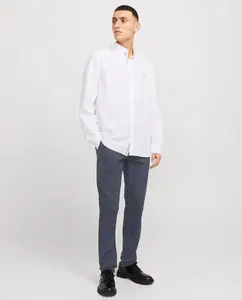 Хлопковые брюки мужские зауженные с низкой посадкой Jack & Jones, темно-синий