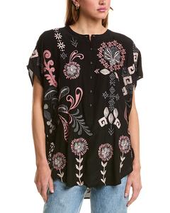 Джонни Уос Шелковое пончо Johnny Was, черный