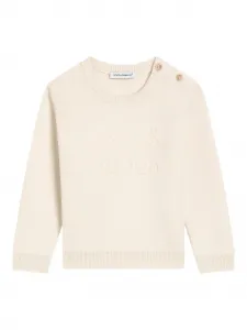 Свитер с вышитым логотипом Dolce & Gabbana Kids, бежевый