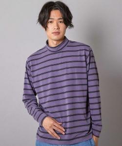 Футболка с воротником-стойкой из выцветшего жаккардового полосатого принта Union Station, цвет Purple