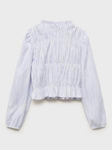 Детская блузка Madison с длинными рукавами из хлопковой смеси Mango, Medium Blue