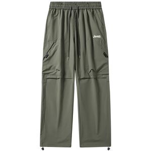 Повседневные брюки Unisex утепленные с флисовой подкладкой прямого кроя Jeep, army зеленый (lightweight summer version)