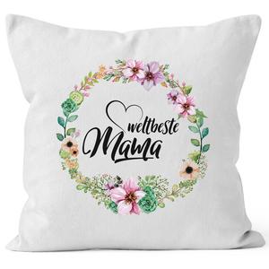 Наволочка World's Best Mom Flowers Gift for Mother's Day 40x40 хлопок MoonWorks белый, унисейз
