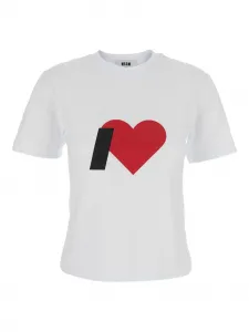 Футболка с принтом в виде сердца и круглым вырезом Msgm, белый