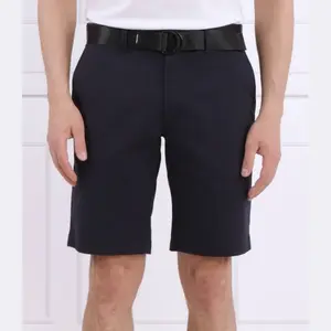 Современные шорты из твила приталенного кроя + ремень Calvin Klein, синий