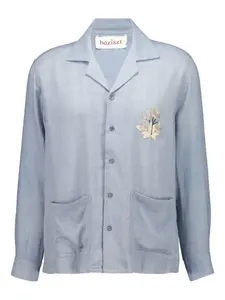 Рубашка Chitin с цветочной вышивкой и нагрудным карманом Baziszt, синий