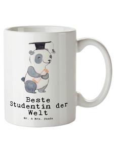 Кружка XL Penguin Лучший студент в мире с S... белого цвета Mr. & Mrs. Panda