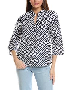 Даффилд Лейн Хейзел туника из льняной смеси Duffield Lane, синий