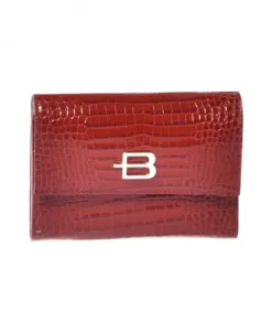 Красный кошелек с крокодиловым принтом Baldinini, красный