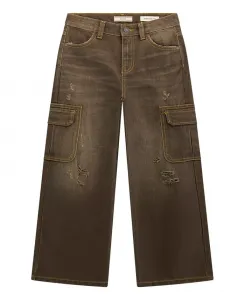 Джинсы Boys 8-18 Oversize Cargo Yarn Dye Denim Guess, коричневый