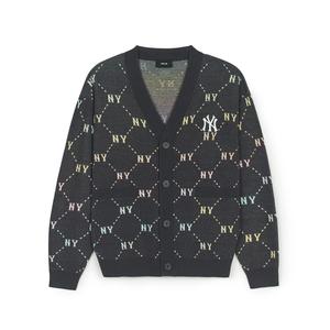 Монограмма Вязаный свитер Унисекс Черный MLB