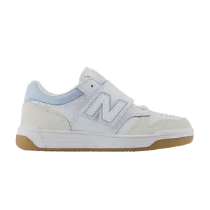 Кроссовки New Balance 480 Hook & Loop Little Kid Wide 'White Light Chrome Blue', белый