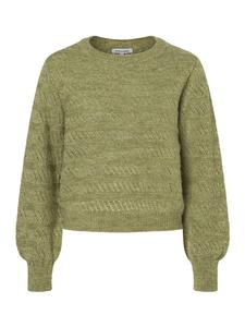 легкий свитер с круглым вырезом, текстурированный в осенне-зеленом цвете More & More