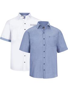 Комфортная рубашка на пуговицах Jan Vanderstorm Evin, синий/белый