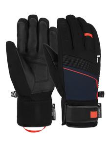 Reusch Перчатки с пальцами Louis R-TEX XT, цвет 7786 черный/синий/флуоресцентно-красный