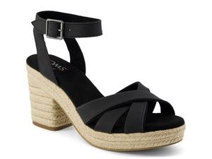 Сандалии TOMS Majorca Espadrille Platform Sandal - Women's, Black Leather