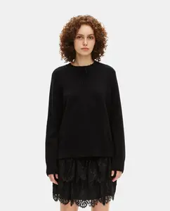 Кашемировый джемпер с круглым вырезом The Kooples, черный