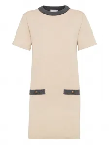 Мини-платье с отделкой карманов Brunello Cucinelli, нейтральный