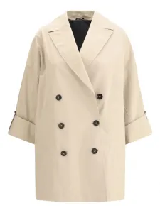 Пиджак с широкими лацканами, украшенный драгоценными камнями Brunello Cucinelli, нейтральный