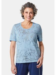 Короткий размер: Футболка Burnout с эффектом выгорания светло-голубого цвета GOLDNER