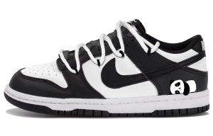 Nike Низкие скейтбордные кроссовки Dunk, черные и белые, для подростков