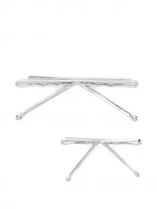 Заколка для волос с бантом (набор из двух штук) Shushu/Tong, серебристый