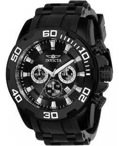 Мужские кварцевые часы-хронограф Pro Diver 22338 с черным циферблатом Invicta, black
