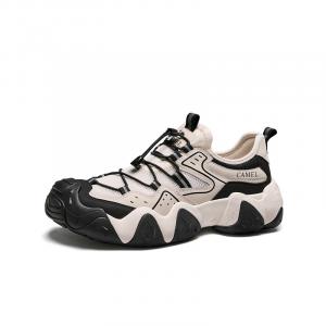 CAMEL Антискользящие и износостойкие дышащие треккинговые туфли мужские низкие - экрю/черный, цвет Ecru/Black