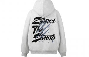 Толстовка Unisex Hooded Moderate Heavyweight ZIAREL, белый heather серый