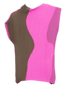 Топ с плиссированной вставкой Issey Miyake, розовый
