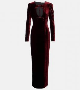 Бархатное платье с вырезом в виде банта Alessandra Rich, Bordeaux
