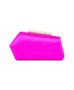 Женская асимметричная сумочка-клатч Riley из сатина с кристальной застежкой-перекладиной Jewel Badgley Mischka, розовый