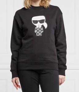 Свитшот женский Karl Lagerfeld с фирменным принтом, черный