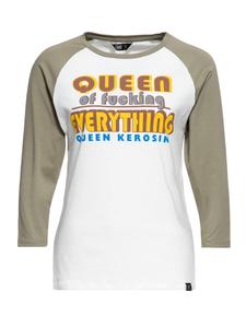 Футболка Queen Kerosin с рукавами 3/4, Queen Of F*cking Everything, светло-зеленого цвета