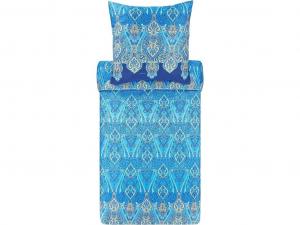 Комплект сатинового постельного белья Bassetti Mako Ragusa цвет СИНИЙ B1 размер 155х220+80х80