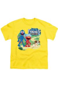 Футболка с коротким рукавом Sesame Street Furry Friends Forever Take A Walk для детей Gildan, желтый