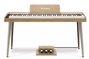 Цифровое пианино с 88 клавишами и полу-взвешенной клавиатурой | Электронный синтезатор DDP-60 с тройными педалями, двумя разъемами для наушников, 128 тембрами, 83 ритмами, встроенными колонками - идеально для начинающих и домашних студий OEM