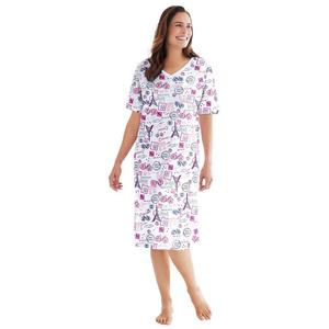 Женская ночная рубашка с принтом Dreams & Co. больших размеров, цвет Raspberry Sorbet Paris