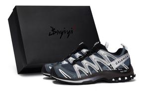 SALOMON XA Pro 3D ADV противоскользящие износостойкие низкие треккинговые кроссовки унисекс, цвет: черный, серебристый, синий