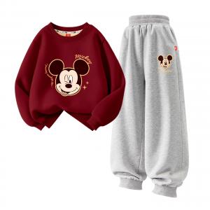 Детская повседневная спортивная одежда Disney, [thickened and fleece-lined]dich star бордовый+dich celebration k серый