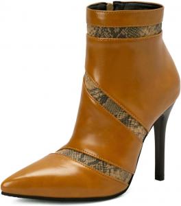 Женские зимние нарядные ботильоны с заостренным носком, боковой молнией и высокими каблуками-стилетто, элегантные короткие ботинки на осень JOEUSTY, Stripes