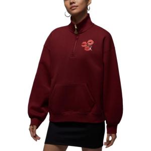 Jordan Женская толстовка темно-красного цвета с воротником-стойкой средней высоты