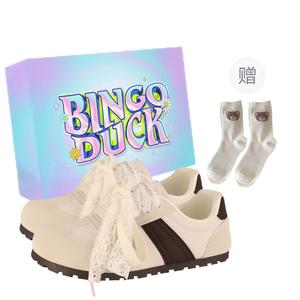 BINGO DUCK Скользоустойчивые и дышащие женские низкие скейтерские кроссовки Black+Эксклюзивная коробка+Подарочные носки, цвет Black+Exclusive Shoe Box+Gift Socks