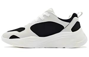 Скользоустойчивые Износостойкие Низкие Массивные Кроссовки Женские Черно-Белые QIAODAN